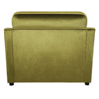 Green 37 Accent Chair with Plastic Legs and Decorative Pillows