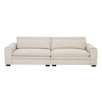 Beige Modern 104.7 Large Fabric Sofa with Lumbar Pillows