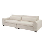 Beige Modern 104.7 Large Fabric Sofa with Lumbar Pillows