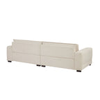 Beige Modern 104.7 Large Fabric Sofa with Lumbar Pillows