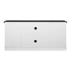 White 59.13 Fireplace TV Stand with Sliding Glass Doors and Storage Shelf for TVs Up to 65