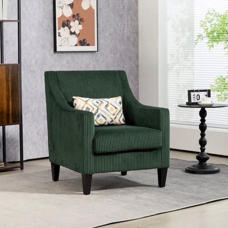 Emerald Modern 26.8 Arm Chair with Rubber Wood Legs