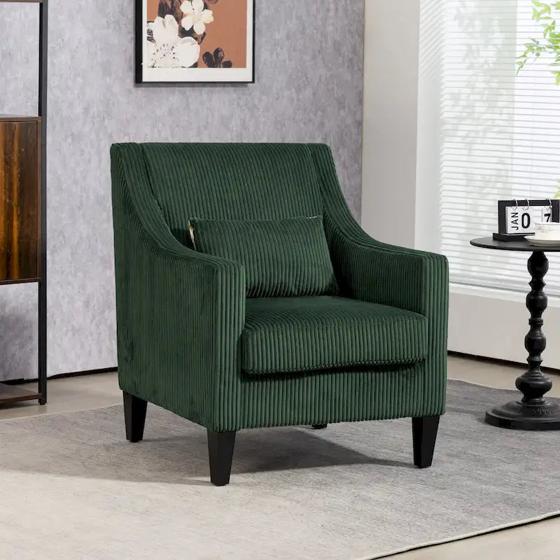 Emerald Modern 26.8 Arm Chair with Rubber Wood Legs