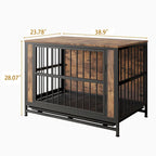 Dog Crate Furniture,Wooden Dog Crate Table,38.9 Dog Kennel with 2 Sliding Doors and Thick Iron Door Frame,Decorative Pet House
