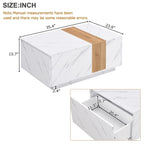 Coffee Table with 2 Storage Drawers and Wood Grain Finish