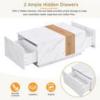 Coffee Table with 2 Storage Drawers and Wood Grain Finish