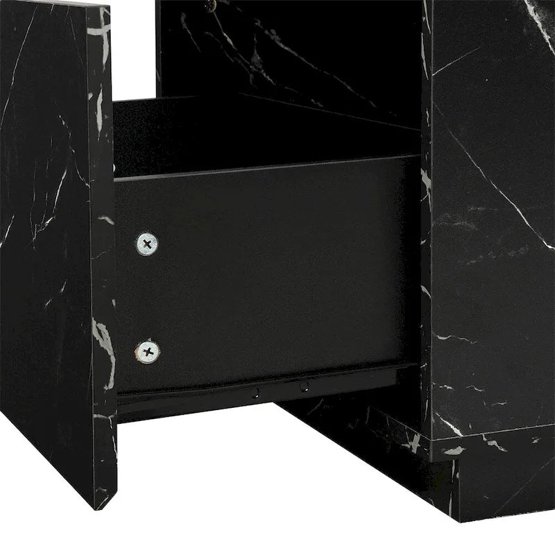 Coffee Table with 2 Storage Drawers and Wood Grain Finish