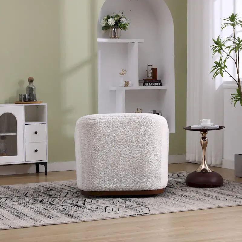 Swivel Barrel Chair, Comfy Round Accent Sofa Chair for Living Room, 360 Degree Swivel Barrel Club Chair