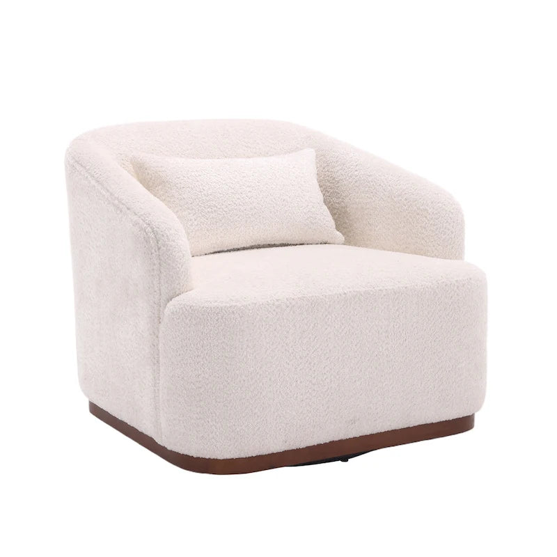 Swivel Barrel Chair, Comfy Round Accent Sofa Chair for Living Room, 360 Degree Swivel Barrel Club Chair