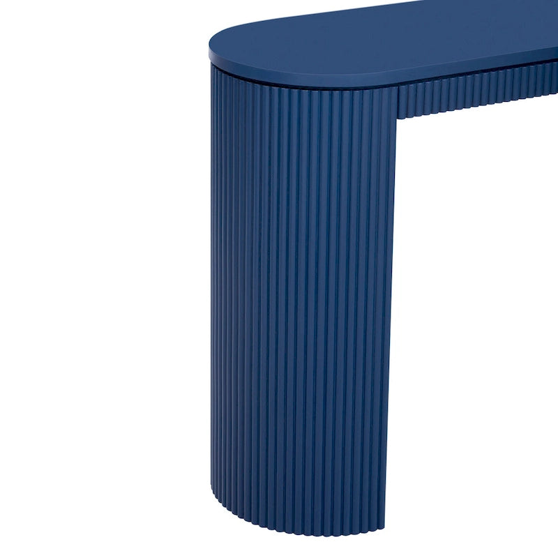 Curved Design Console Table with Unique Vertical Stripe Design ,Suitable for Living Room,Study and Entrance