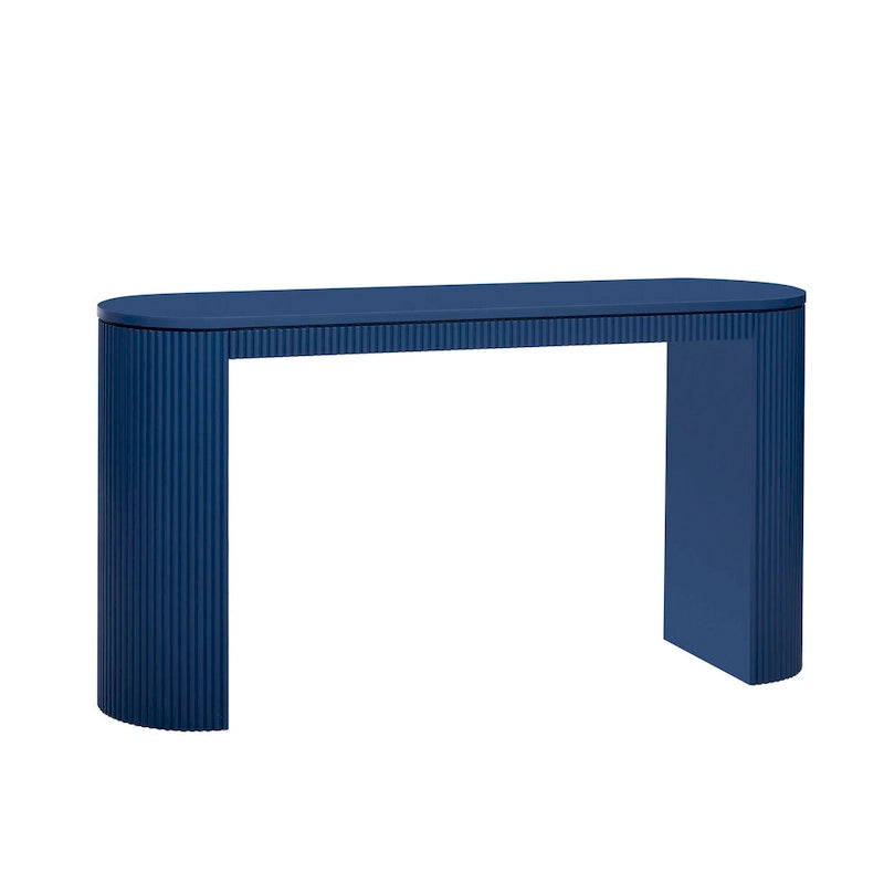 Curved Design Console Table with Unique Vertical Stripe Design ,Suitable for Living Room,Study and Entrance