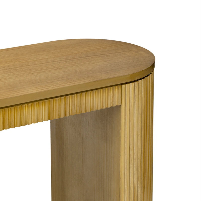 Curved Design Console Table with Unique Vertical Stripe Design ,Suitable for Living Room,Study and Entrance
