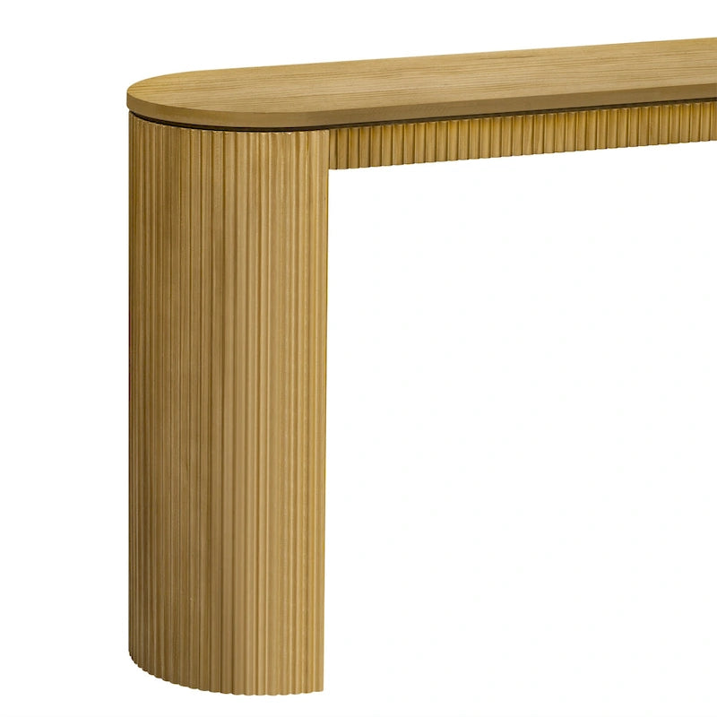 Curved Design Console Table with Unique Vertical Stripe Design ,Suitable for Living Room,Study and Entrance