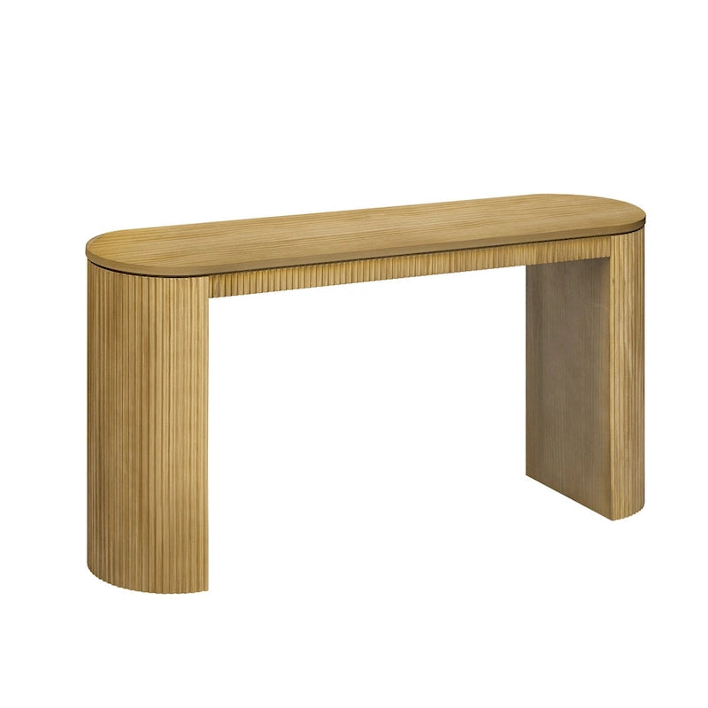 Curved Design Console Table with Unique Vertical Stripe Design ,Suitable for Living Room,Study and Entrance