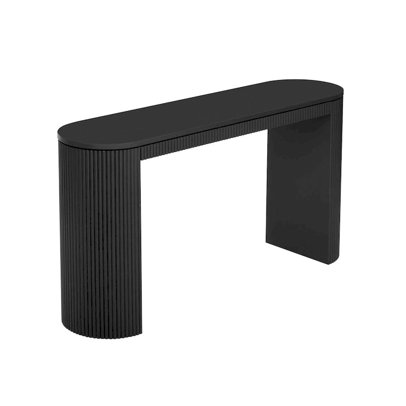 Curved Design Console Table with Unique Vertical Stripe Design ,Suitable for Living Room,Study and Entrance