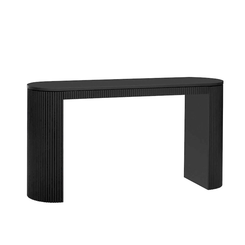 Curved Design Console Table with Unique Vertical Stripe Design ,Suitable for Living Room,Study and Entrance
