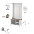 Salinas Hall Tree with Shoe Storage Bench by Bush Furniture