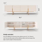 78.7 TV Stand, Entertainment Center with Faux Marble Top