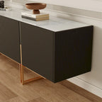 78.7 TV Stand, Entertainment Center with Faux Marble Top