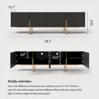78.7 TV Stand, Entertainment Center with Faux Marble Top