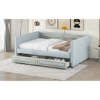 Full Size Upholstery Daybed with Two Storage Drawers