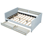 Full Size Upholstery Daybed with Two Storage Drawers
