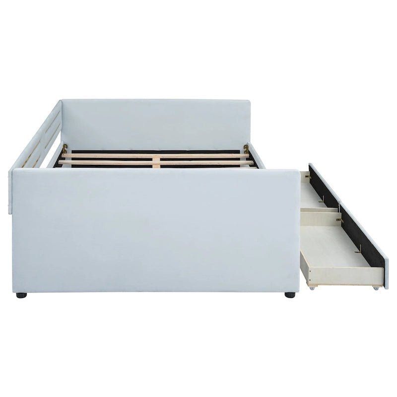 Full Size Upholstery Daybed with Two Storage Drawers