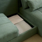 GDFStudio - Emerson Modular Corduroy 3-Seater Sofa with Storage and Customizable Design