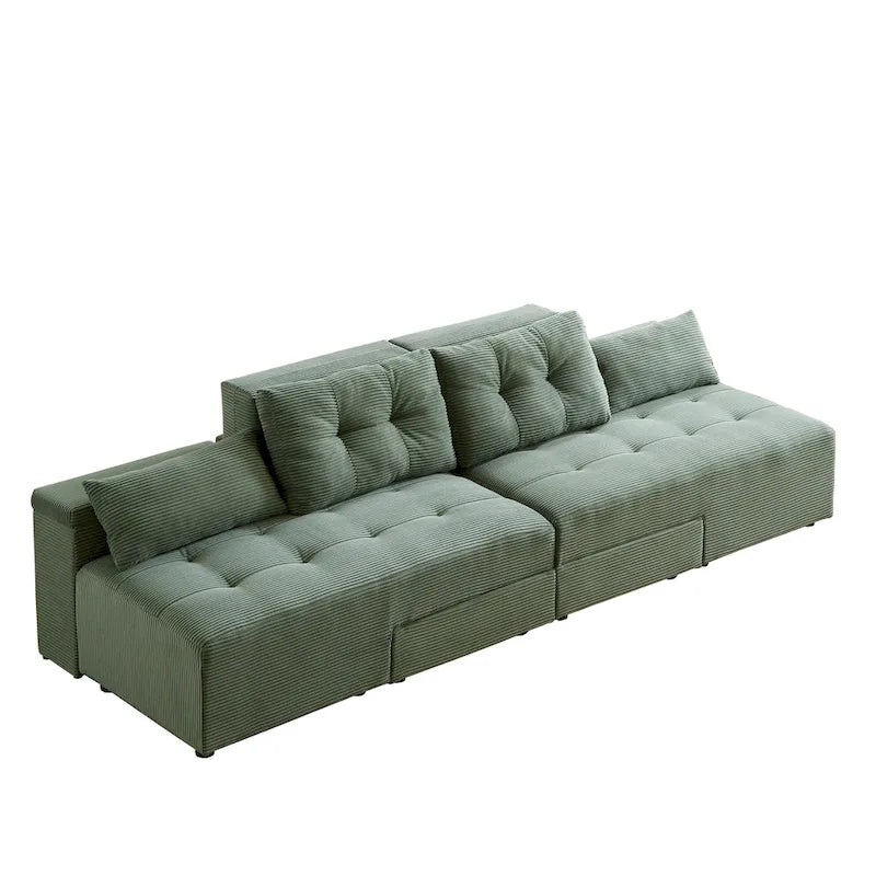 GDFStudio - Emerson Modular Corduroy 3-Seater Sofa with Storage and Customizable Design