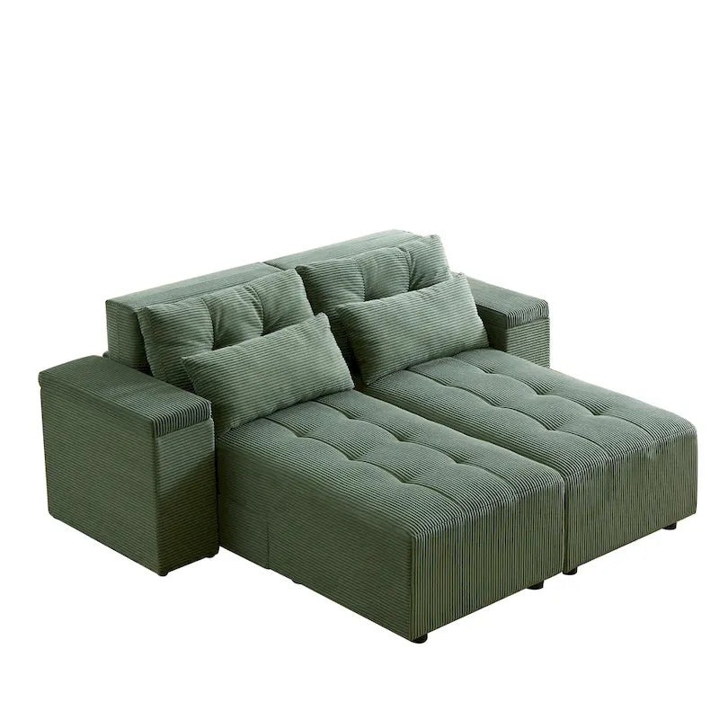 GDFStudio - Emerson Modular Corduroy 3-Seater Sofa with Storage and Customizable Design