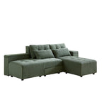 GDFStudio - Emerson Modular Corduroy 3-Seater Sofa with Storage and Customizable Design