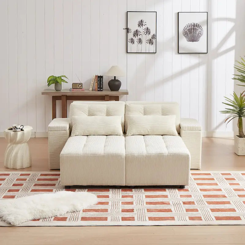 GDFStudio - Emerson Modular Corduroy 3-Seater Sofa with Storage and Customizable Design