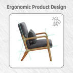 GDFStudio - Olivia Velvet Upholstered Accent Chair with Solid Wood Frame and Comfortable Cushion