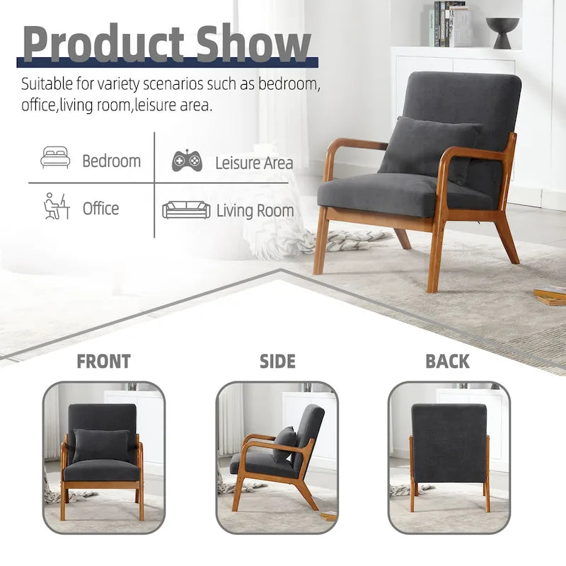 GDFStudio - Olivia Velvet Upholstered Accent Chair with Solid Wood Frame and Comfortable Cushion