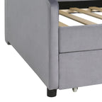 Platform Corner Bed Frame Upholstered Bed with Storage and Drawers