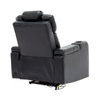 PU Leather Power Recliner Individual Seat Home Theater Recliner with Cooling Cup Holder, Bluetooth Speaker, LED Lights,USB Ports