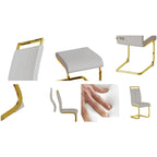 PU Leather High Back Upholstered Dining Chair w/ Metal Legs (Set of 4)