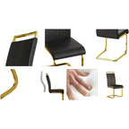 PU Leather High Back Upholstered Dining Chair w/ Metal Legs (Set of 4)