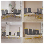 PU Leather High Back Upholstered Dining Chair w/ Metal Legs (Set of 4)