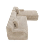 Cloud Sectional Sofa, Modern Upholstered Couch with 2 Throw Pillows, Free-Combined Sofa, Modular Sectional L Shaped Couch