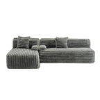 Cloud Sectional Sofa, Modern Upholstered Couch with 2 Throw Pillows, Free-Combined Sofa, Modular Sectional L Shaped Couch