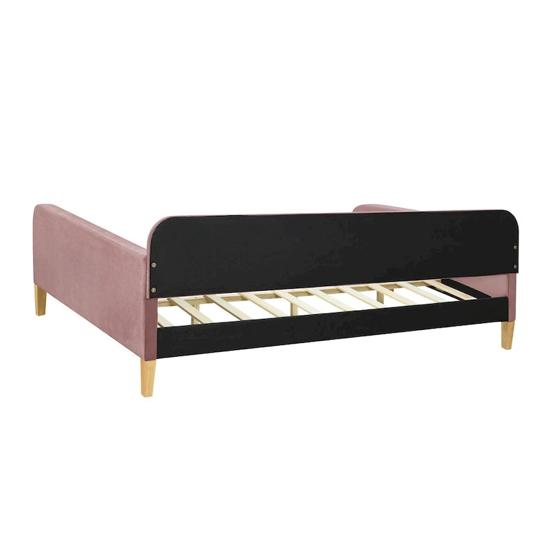 Upholstered Daybed w4 Support Legs, Button Tufting Loveseat Sofa Bed
