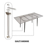 Modern Minimalist Dining Table with Extendable Marble Patterned Matte Legs for Kitchen Living Room or Gatherings