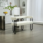 House Hold Modern Loveseat 2 Seater Sofa Chenille Fabric Couch With Arms And Metal Legs For Living Room