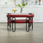 House Hold Modern Loveseat 2 Seater Sofa Chenille Fabric Couch With Arms And Metal Legs For Living Room