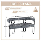 House Hold Modern Loveseat 2 Seater Sofa Chenille Fabric Couch With Arms And Metal Legs For Living Room