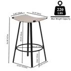 Counter Height Bar Stools, Backless Handwoven Kitchen Dining Chairs with Round Footrest Set of 2 PVC Weaving Pub Stool