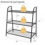 Costway 3-tier Metal Plant Stand Shelf Flower Pot Holder Display Rack