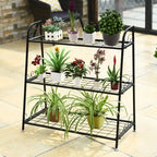 Costway 3-tier Metal Plant Stand Shelf Flower Pot Holder Display Rack
