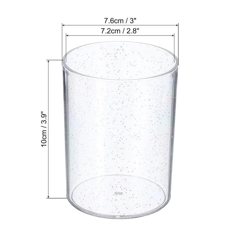 Acrylic Pencil Holder, Makeup Brush Holder Round Desktop Organizer